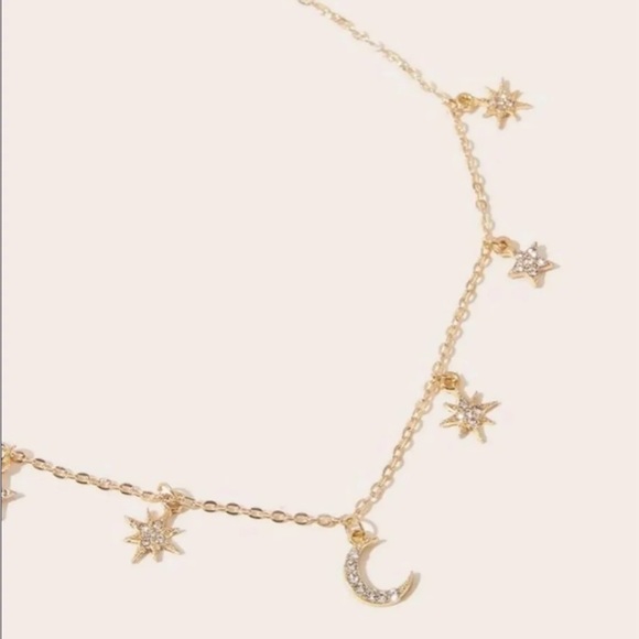 Gold Star & Moon Necklace - Picture 2 of 4